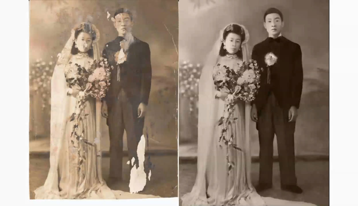 迟到半个世纪的婚纱照:内蒙古花村20对金婚夫妻的七夕定格(图1)